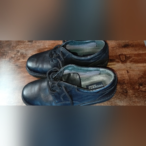 Dockers Gordon Leather Shoes Mens Size 8.5M Oxford Dress Cap Toe Lace Up Black - Picture 1 of 7